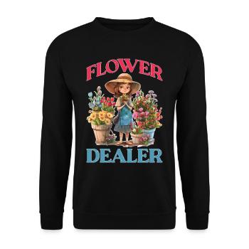 Flower Dealer - Unisex Pullover - Schwarz - Vorne - Alina (178cm) & Michal (187cm)