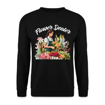 Flower Dealer 2 - Unisex Pullover - Schwarz - Vorne - Alina (178cm) & Michal (187cm)