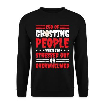CEO Of Ghosting When Stressed Or Overwhelmed 2 - Unisex Pullover - Schwarz - Vorne - Alina (178cm) & Michal (187cm)