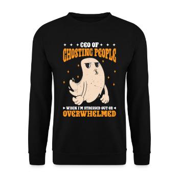 CEO Of Ghosting When Stressed Or Overwhelmed 3 - Unisex Pullover - Schwarz - Vorne - Alina (178cm) & Michal (187cm)
