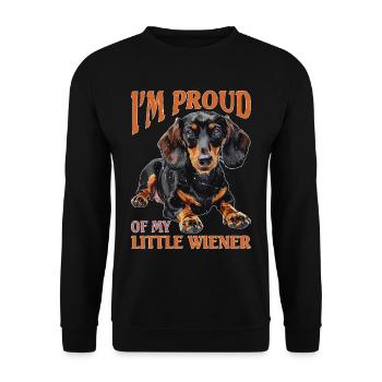 I'm Proud Of My Little Wiener - Unisex Pullover - Schwarz - Vorne - Alina (178cm) & Michal (187cm)