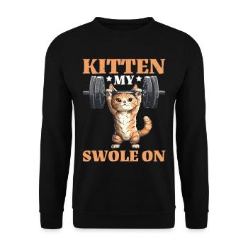 Kitten My Swole On - Unisex Pullover - Schwarz - Vorne - Alina (178cm) & Michal (187cm)
