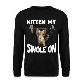 Kitten My Swole On 2 - Unisex Pullover - Schwarz - Vorne - Alina (178cm) & Michal (187cm)