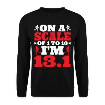 On A Scale of 1 To 10 I'm 13.1 6 - Unisex Pullover - Schwarz - Vorne - Alina (178cm) & Michal (187cm)