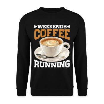 Weekends Coffee Running - Unisex Pullover - Schwarz - Vorne - Alina (178cm) & Michal (187cm)