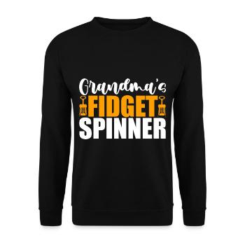 Grandma's Fidget Spinner 4 - Unisex Sweatshirt - black - Front - Alina (178cm) & Michal (187cm)