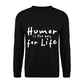 L’humour est la clé de la vie - Sweat-shirt Unisexe - noir - Devant - Alina (178cm) & Michal (187cm)