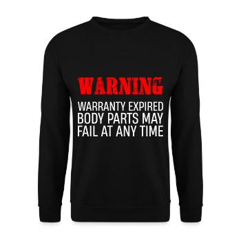 Warranty Expired, Body Parts May Fail At Any Time1 - Unisex Pullover - Schwarz - Vorne - Alina (178cm) & Michal (187cm)