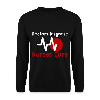 Doctors Diagnose Nurses Cure 2 - Unisex Pullover - Schwarz - Vorne - Alina (178cm) & Michal (187cm)