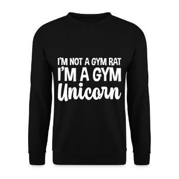 I'm Not A Gym Rat I'm A Gym Unicorn - Unisex Pullover - Schwarz - Vorne - Alina (178cm) & Michal (187cm)