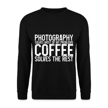 Photography Solves Most Of My Problems 3 - Unisex Sweatshirt - black - Front - Alina (178cm) & Michal (187cm)