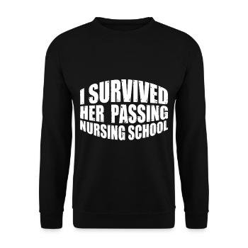 I Survived Her Passing Nursing School 29 - Unisex Sweatshirt - black - Front - Alina (178cm) & Michal (187cm)