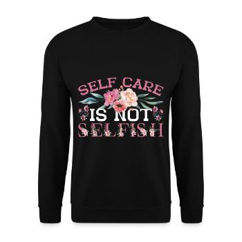 Self Care Is Not Selfish 5 - Unisex Sweatshirt - black - Front - Alina (178cm) & Michal (187cm)