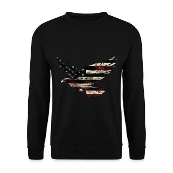 American Flag Eagle Silhouette American Heritage 4 - Unisex Sweatshirt - black - Front - Alina (178cm) & Michal (187cm)