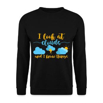 I Look At Clouds And I Know Things 2 - Unisex Sweatshirt - black - Front - Alina (178cm) & Michal (187cm)
