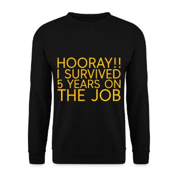 Hooray I Survived 5 Years On The Job 2 - Unisex Sweatshirt - black - Front - Alina (178cm) & Michal (187cm)