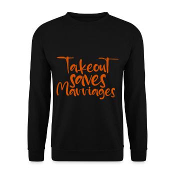 Takeout Saves Marriages 2 - Unisex Sweatshirt - black - Front - Alina (178cm) & Michal (187cm)