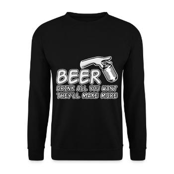 Beer, Drink All You Want They'll Make More 2 - Unisex Sweatshirt - black - Front - Alina (178cm) & Michal (187cm)