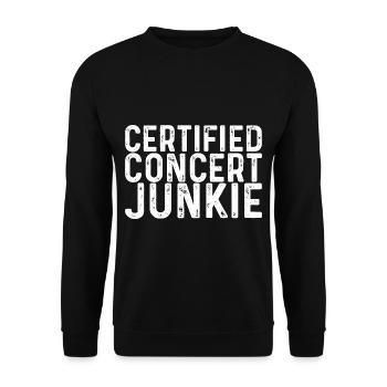 Certified Concert Junkie - Unisex Sweatshirt - black - Front - Alina (178cm) & Michal (187cm)