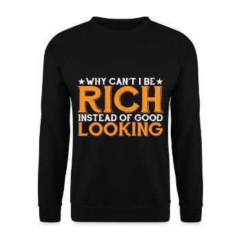 Pourquoi ne puis-je pas être riche au lieu d’être beau 7 - Sweat-shirt Unisexe - noir - Devant - Alina (178cm) & Michal (187cm)