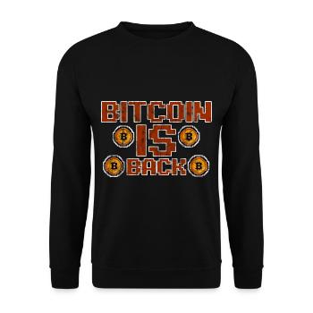 Bitcoin Is Back 3 - Unisex Pullover - Schwarz - Vorne - Alina (178cm) & Michal (187cm)