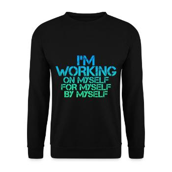 Je travaille sur, pour, par moi-même 3 - Sweat-shirt Unisexe - noir - Devant - Alina (178cm) & Michal (187cm)
