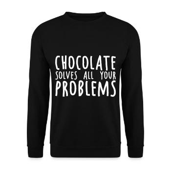 Chocolate Solves All Your Problems 2 - Unisex Pullover - Schwarz - Vorne - Alina (178cm) & Michal (187cm)