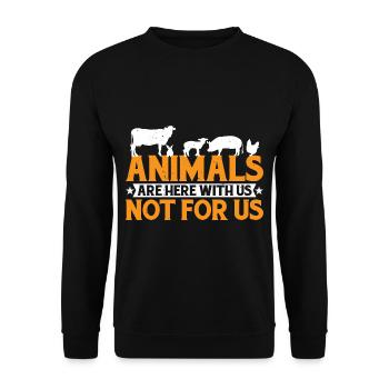 Animals Are Here With Us Not For Us 3 - Unisex Pullover - Schwarz - Vorne - Alina (178cm) & Michal (187cm)