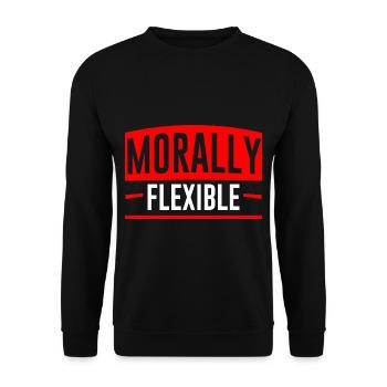 Morally Flexible - Unisex Pullover - Schwarz - Vorne - Alina (178cm) & Michal (187cm)