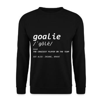 Goalie Gear Goalkeeper Definition - Unisex Pullover - Schwarz - Vorne - Alina (178cm) & Michal (187cm)