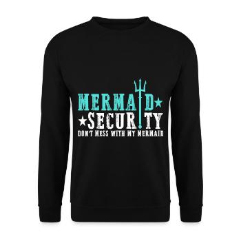 Mermaid Security, Don't Mess With My Mermaid 3 - Unisex Sweatshirt - black - Front - Alina (178cm) & Michal (187cm)