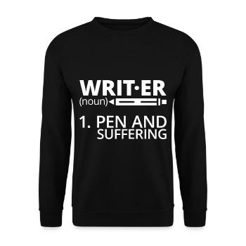 Writer, Pen And Suffering 4 - Unisex Sweatshirt - black - Front - Alina (178cm) & Michal (187cm)