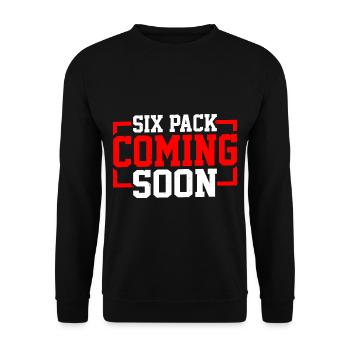 Six Pack Coming Soon 63 - Unisex Sweatshirt - black - Front - Alina (178cm) & Michal (187cm)