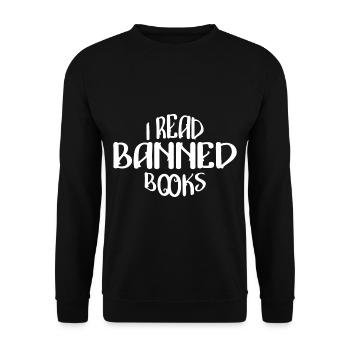 I Read Banned Books 32 - Unisex Sweatshirt - black - Front - Alina (178cm) & Michal (187cm)