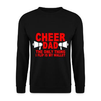 Cheer Dad, The Only Thing I Flip Is My Wallet 7 - Unisex Pullover - Schwarz - Vorne - Alina (178cm) & Michal (187cm)