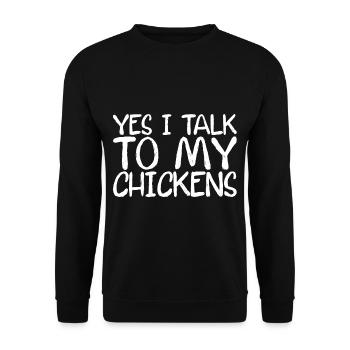 Oui, je parle à mes poules - Sweat-shirt Unisexe - noir - Devant - Alina (178cm) & Michal (187cm)