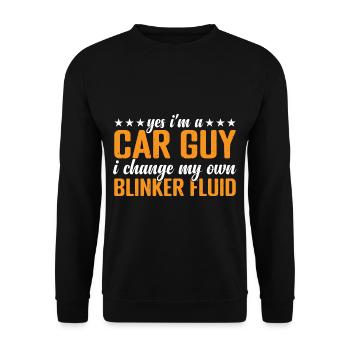 Oui, je suis un gars de voiture, je change mon propre fluide clignotant 3 - Sweat-shirt Unisexe - noir - Devant - Alina (178cm) & Michal (187cm)