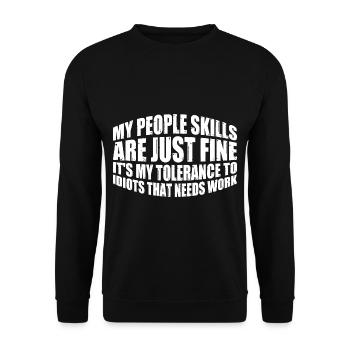 C’est ma tolérance aux idiots qui a besoin de travail 12 - Sweat-shirt Unisexe - noir - Devant - Alina (178cm) & Michal (187cm)
