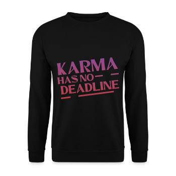 Le karma n’a pas de date limite 4 - Sweat-shirt Unisexe - noir - Devant - Alina (178cm) & Michal (187cm)