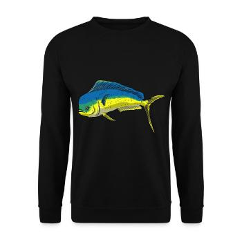 Mahi Mahi Goldmakrele - Unisex Pullover - Schwarz - Vorne - Alina (178cm) & Michal (187cm)