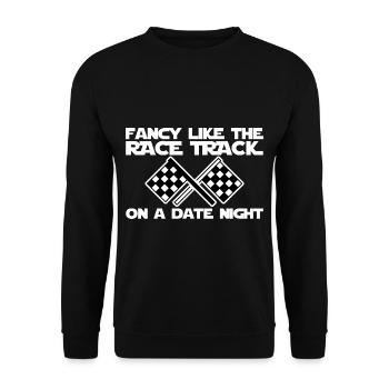 Fantaisie comme la piste de course lors d’un rendez-vous soir - Sweat-shirt Unisexe - noir - Devant - Alina (178cm) & Michal (187cm)