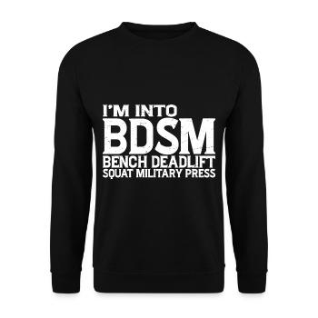 Im Into BDSM Bench Squat Deadlift Military Press19 - Unisex Pullover - Schwarz - Vorne - Alina (178cm) & Michal (187cm)