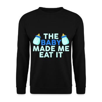 Le bébé m’a fait le manger - Sweat-shirt Unisexe - noir - Devant - Alina (178cm) & Michal (187cm)
