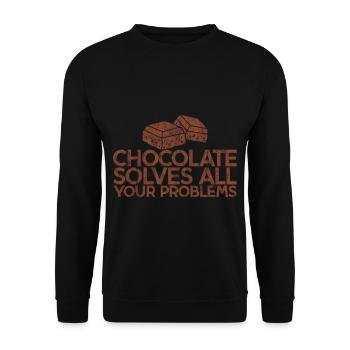 Chocolate Solves All Your Problems 3 - Unisex Pullover - Schwarz - Vorne - Alina (178cm) & Michal (187cm)