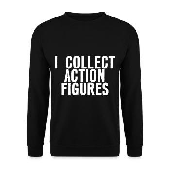 I Collect Action Figures - Unisex Pullover - Schwarz - Vorne - Alina (178cm) & Michal (187cm)