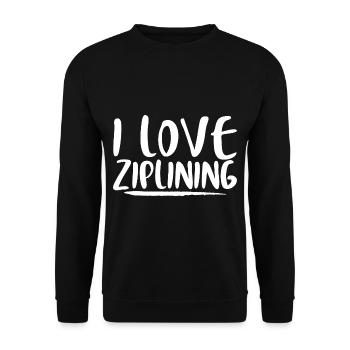 I Love Ziplining 3 - Unisex Pullover - Schwarz - Vorne - Alina (178cm) & Michal (187cm)