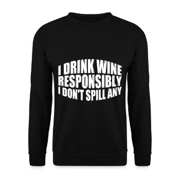 Je bois du vin de manière responsable, je n’en renverse pas 4 - Sweat-shirt Unisexe - noir - Devant - Alina (178cm) & Michal (187cm)