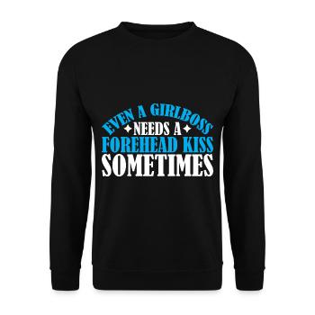 Even A Girlboss Needs A Forehead Kiss Sometimes 3 - Unisex Sweatshirt - black - Front - Alina (178cm) & Michal (187cm)