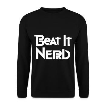 Beat it Nerd 9 - Unisex Pullover - Schwarz - Vorne - Alina (178cm) & Michal (187cm)