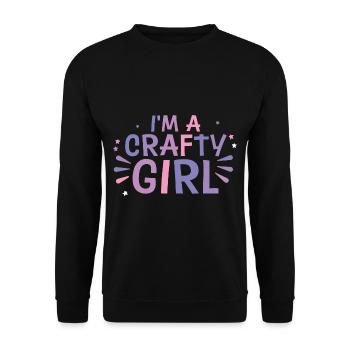 I'm A Crafty Girl 4 - Unisex Sweatshirt - black - Front - Alina (178cm) & Michal (187cm)